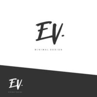 EV Initial handwriting or handwritten logo for identity. Logo with signature and hand drawn style. vector