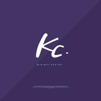 KC Initial handwriting or handwritten logo for identity. Logo with signature and hand drawn style. vector