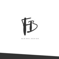 FB Initial handwriting or handwritten logo for identity. Logo with signature and hand drawn style. vector