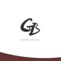 GB Initial handwriting or handwritten logo for identity. Logo with signature and hand drawn style. vector