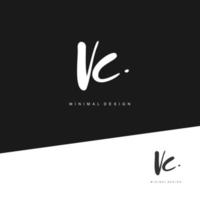 VC Initial handwriting or handwritten logo for identity. Logo with signature and hand drawn style. vector