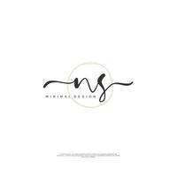 NS Initial handwriting or handwritten logo for identity. Logo with signature and hand drawn style. vector