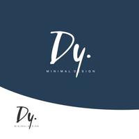 DY Initial handwriting or handwritten logo for identity. Logo with signature and hand drawn style. vector
