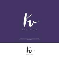 KU Initial handwriting or handwritten logo for identity. Logo with signature and hand drawn style. vector