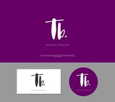 TB Initial handwriting or handwritten logo for identity. Logo with signature and hand drawn style. vector