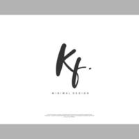 kf escritura inicial a mano o logotipo escrito a mano para la identidad. logo con firma y estilo dibujado a mano. vector