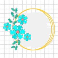 wedding frame with flower watercolor vector