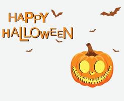 background happy halloween with scary pumpkin jack o lantern vector