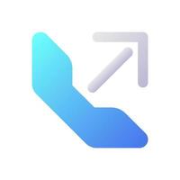 Outgoing call pixel perfect flat gradient two-color ui icon. Calling via messenger. Communication. Simple filled pictogram. GUI, UX design for mobile application. Vector isolated RGB illustration