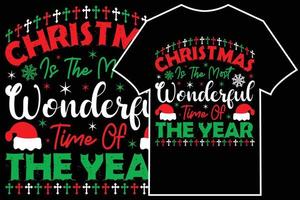 Christmas Typographic T-shirt Design Vector. Christmas is the most wonderful time of the year vector