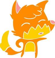 flat color style cartoon fox vector