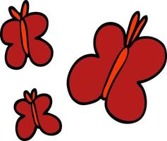 cartoon doodle butterflies vector