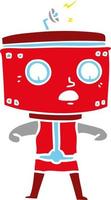 robot de dibujos animados de estilo de color plano vector