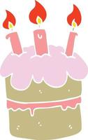 flat color style cartoon birthday cake vector