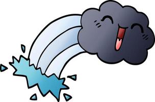 cartoon doodle rainbow rain cloud vector