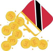 Trinidad and Tobago Flag vector hand drawn,Trinidad and Tobago dollar vector hand drawn