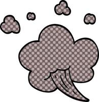 cartoon doodle whooshing cloud vector