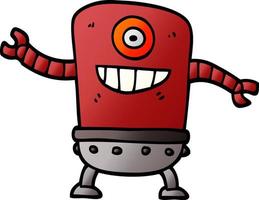 cartoon doodle robot vector