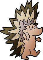 cartoon doodle spiky hedgehog vector