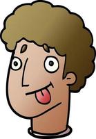 cartoon doodle funny male face vector