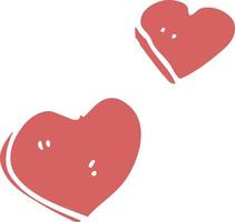 flat color style cartoon love hearts vector
