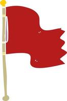 cartoon doodle red flag vector