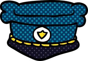 cartoon doodle police hat vector