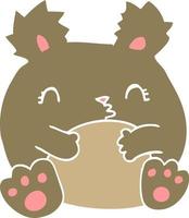 flat color style cartoon bear vector