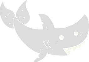 flat color style cartoon shark vector