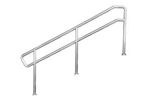 Stainless steel staircase railing. photo