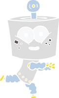 happy flat color style cartoon robot vector