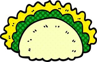 cartoon doodle healthy taco vector