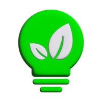 Green 3d eco energy concept, plant growing inside the light bulb photo