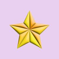 Icono de estrella 3d con color degradado dorado. foto