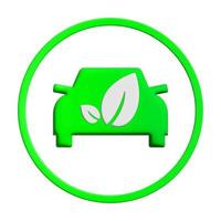 3d Eco Car Drive Green Vector Natural Friendly Concept photo