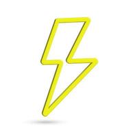 Simple 3d thunderbolt icon. Thunder, bolt and high voltage sign photo