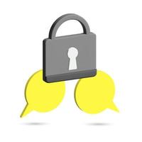 Encryption Message icon outline 3D style. photo