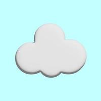 White 3d cloud isolated on a blue background. photo