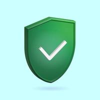 Green Secure Hosting Icon. 3D Design, Vector Illustration. photo