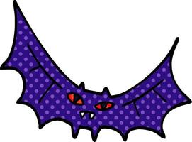 murciélago de garabato de dibujos animados vector