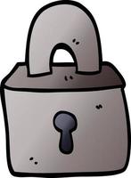 cartoon doodle padlock vector