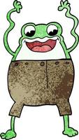 cartoon doodle frog vector