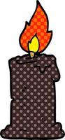 cartoon doodle burning candle vector