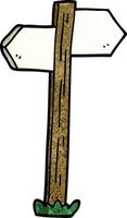 cartoon doodle painted direction sign posts vector