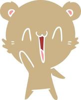 happy bear flat color style cartoon vector