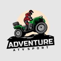 vector de icono de logotipo de diseño de ilustración deportiva atv