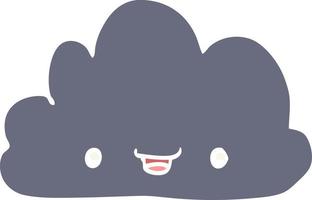 happy flat color style cartoon cloud vector