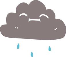 cartoon doodle happy rain cloud vector