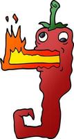 cartoon doodle red hot chili vector