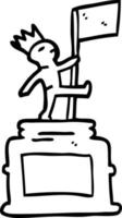 estatua de monumento de dibujos animados de dibujo lineal vector